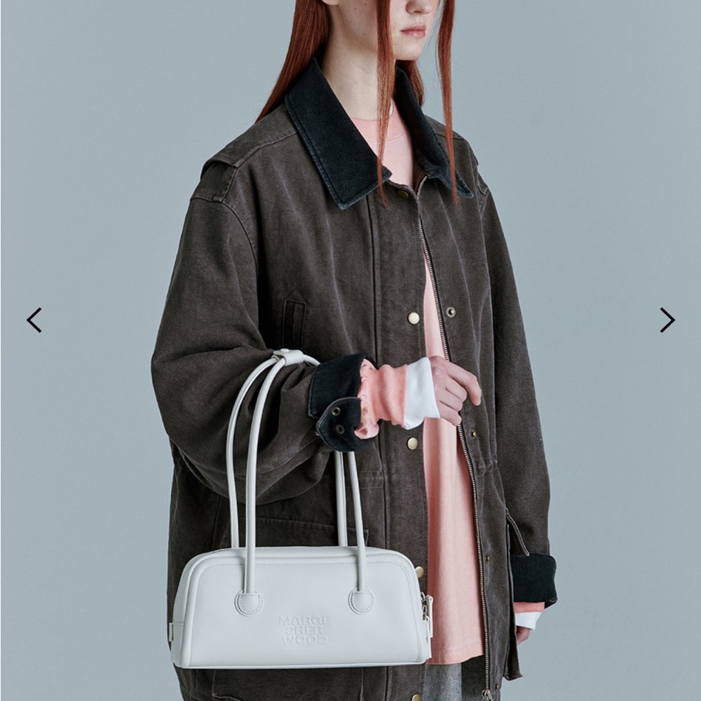 Marge Sherwood soft baguette bag - Cream plain